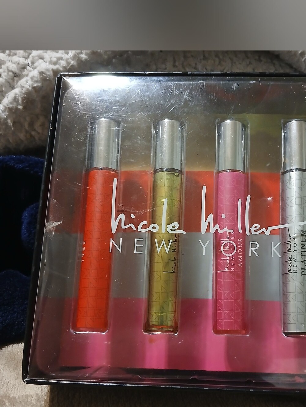 Nicole Miller Lip Gloss & Balm Set - Orange, Green, Pink, Silver